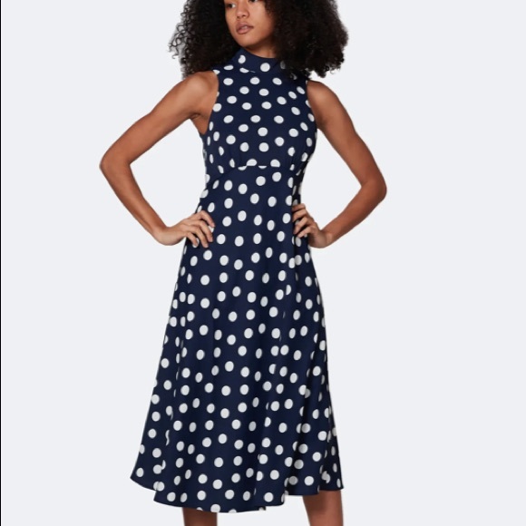 Most Of All Coralie Satin Midi Dress In Polka Dot - Picture 4 of 11